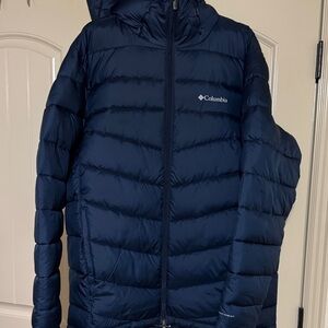 Columbia Dark Blue Hooded Puffer Jacket